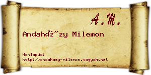 Andaházy Milemon névjegykártya